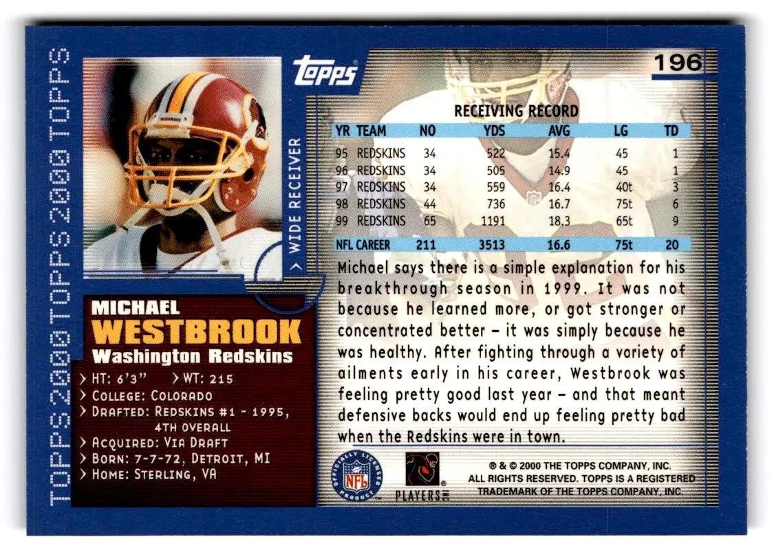 2000 Topps #196 Michael Westbrook - Football Card Single