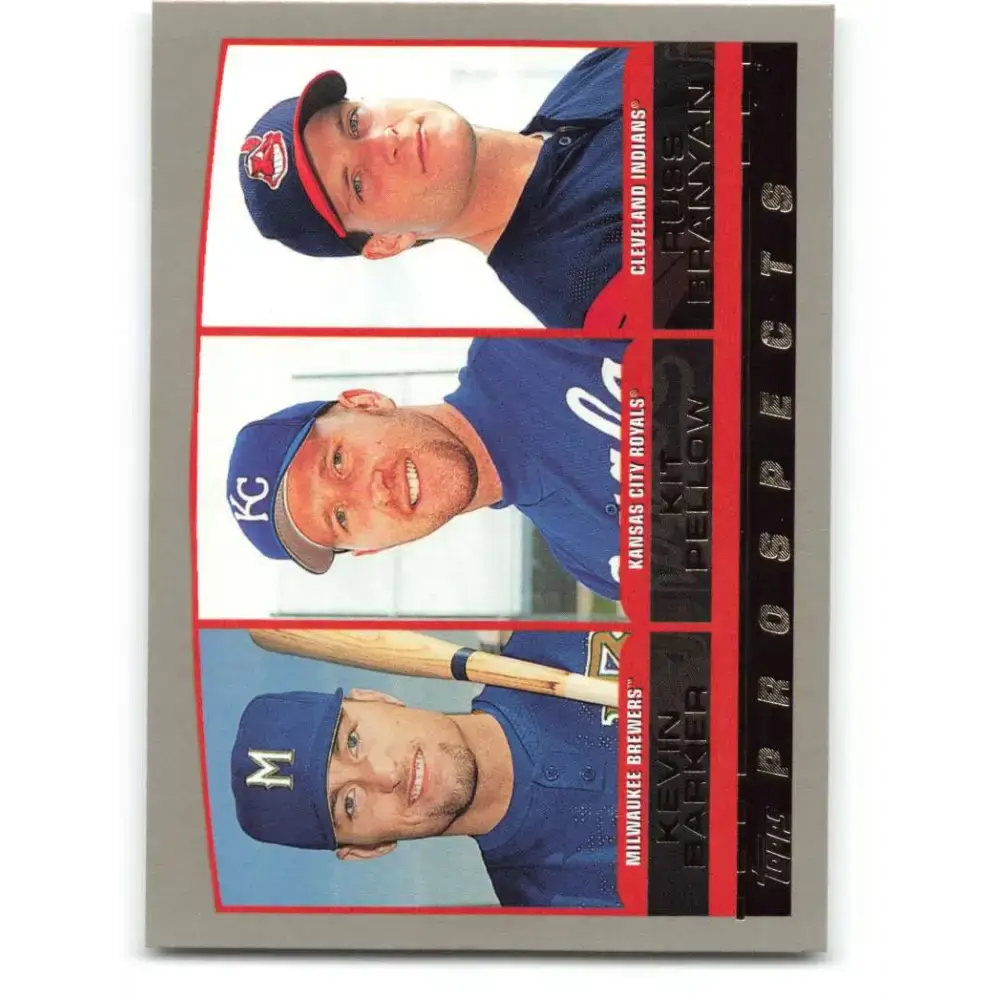 2000 Topps #208 Kevin Barker/Kit Pellow/Russell Branyan EX Excellent Milwaukee Brewers/Kansas City Royals/Cleveland