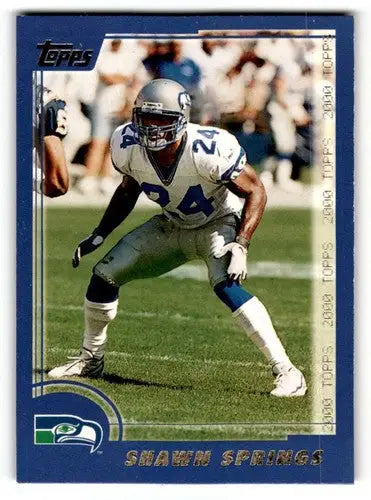 Original gloss Shawn Springs football card featuring Seattle Seahawks collectible card