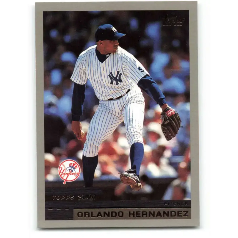 2000 Topps #285 Orlando Hernandez EX Excellent New York Yankees Baseball Card - Baseball Card Single