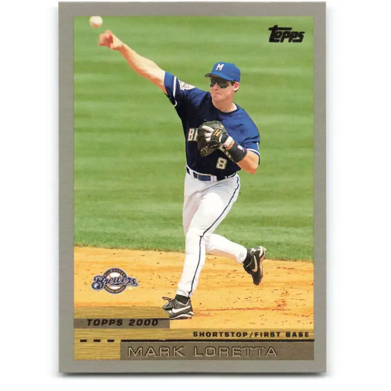 2000 Topps #313 Mark Loretta EX Excellent Milwaukee Brewers Baseball Card - Baseball Card Single