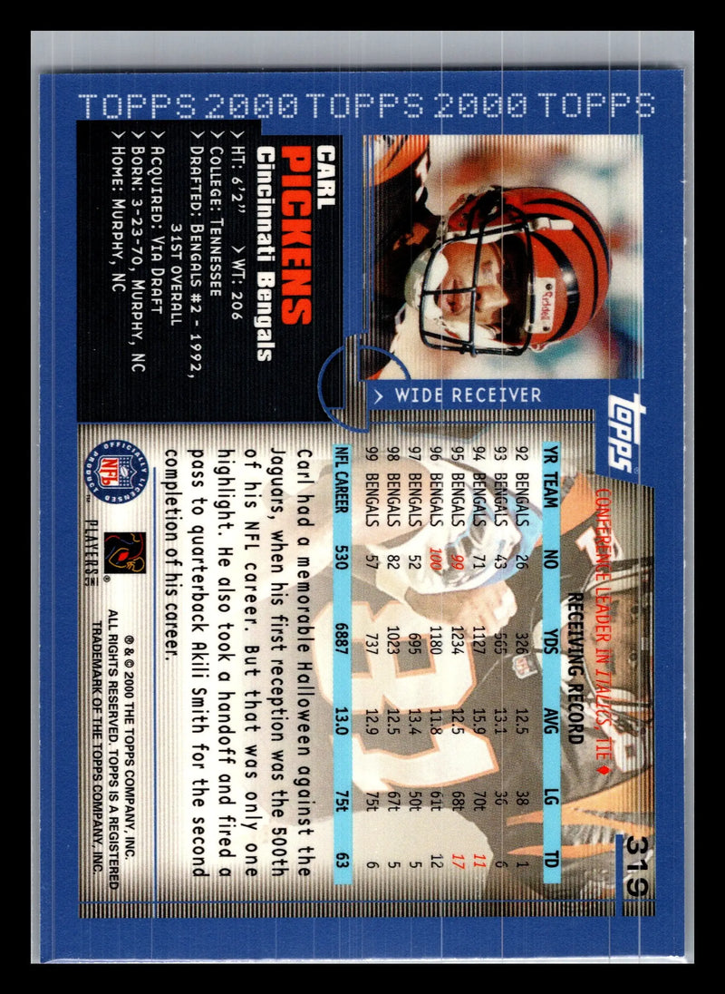 2000 Topps #319 Carl Pickens Cincinnati Bengals - Football Card Single