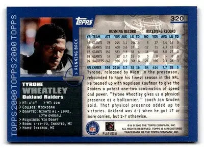 2000 Topps #320 Tyrone Wheatley - Football Card Single