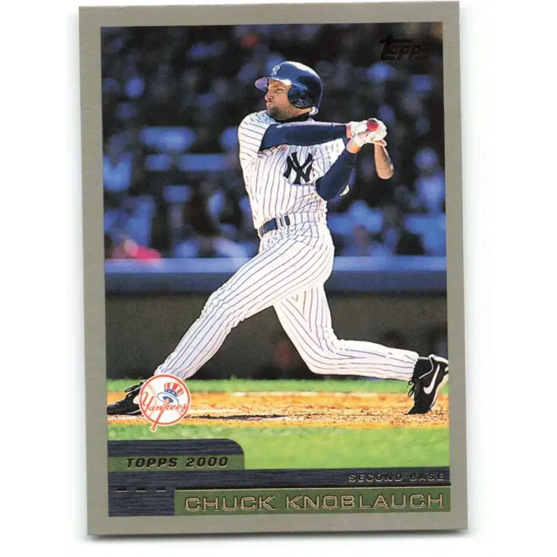 2000 Topps #345 Chuck Knoblauch EX Excellent New York Yankees Baseball Card - Baseball Card Single