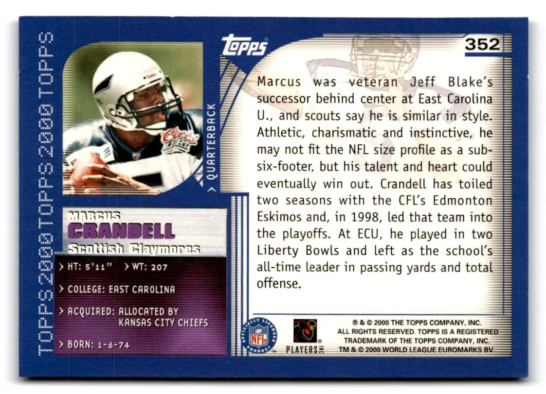 2000 Topps #352 Marcus Crandell - Football Card Single