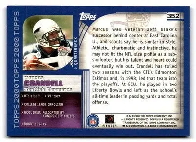 2000 Topps #352 Marcus Crandell - Football Card Single