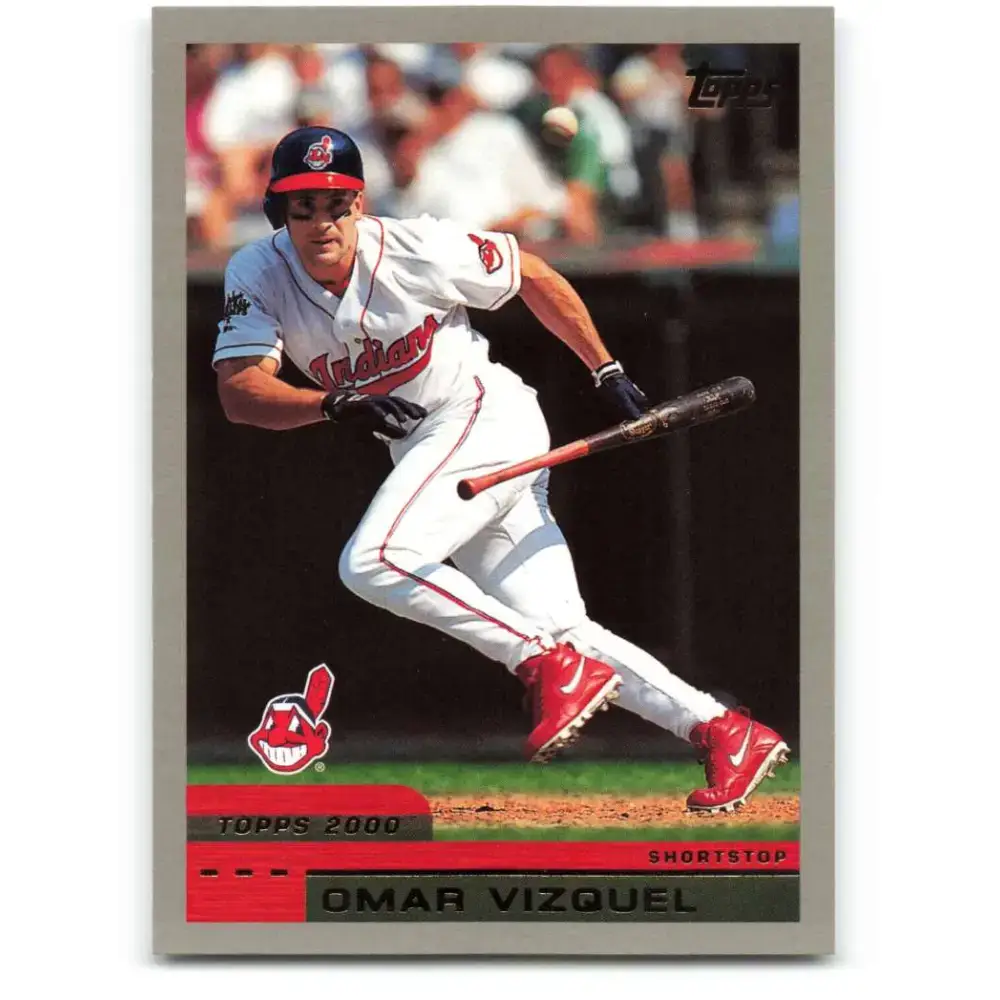 2000 Topps #363 Omar Vizquel EX Excellent Cleveland Indians Baseball Card - Baseball Card Single