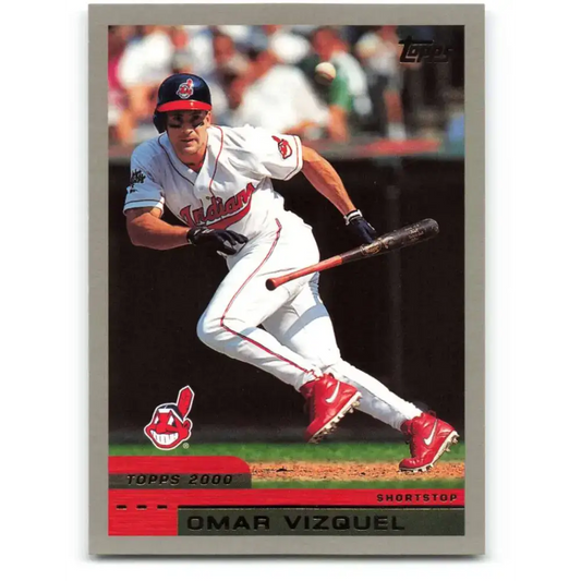 2000 Topps #363 Omar Vizquel EX Excellent Cleveland Indians Baseball Card - Baseball Card Single