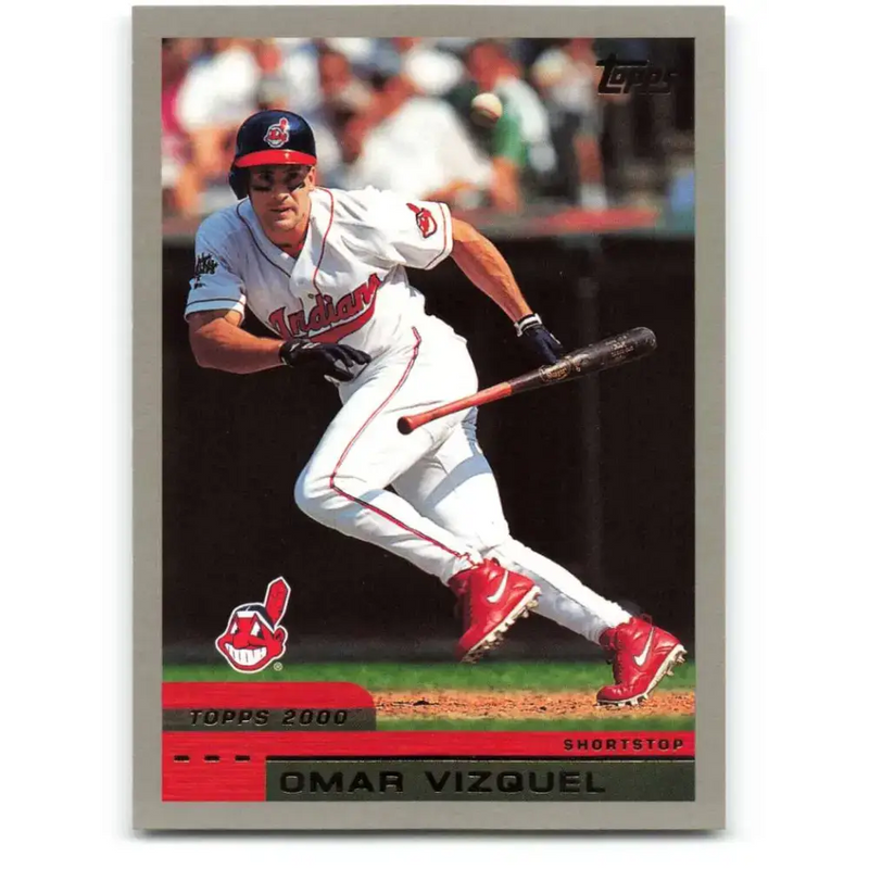 2000 Topps #363 Omar Vizquel EX Excellent Cleveland Indians Baseball Card - Baseball Card Single