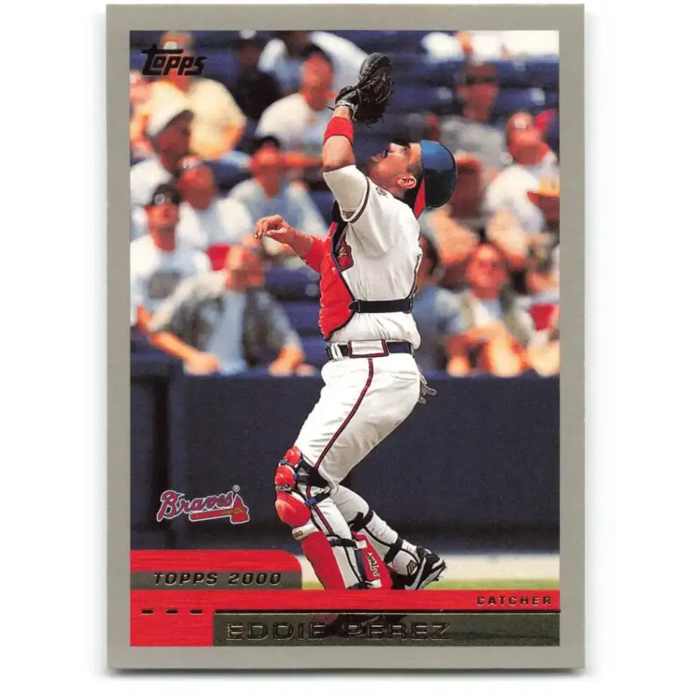 2000 Topps #374 Eddie Perez EX Excellent Atlanta Braves Baseball Card - Baseball Card Single