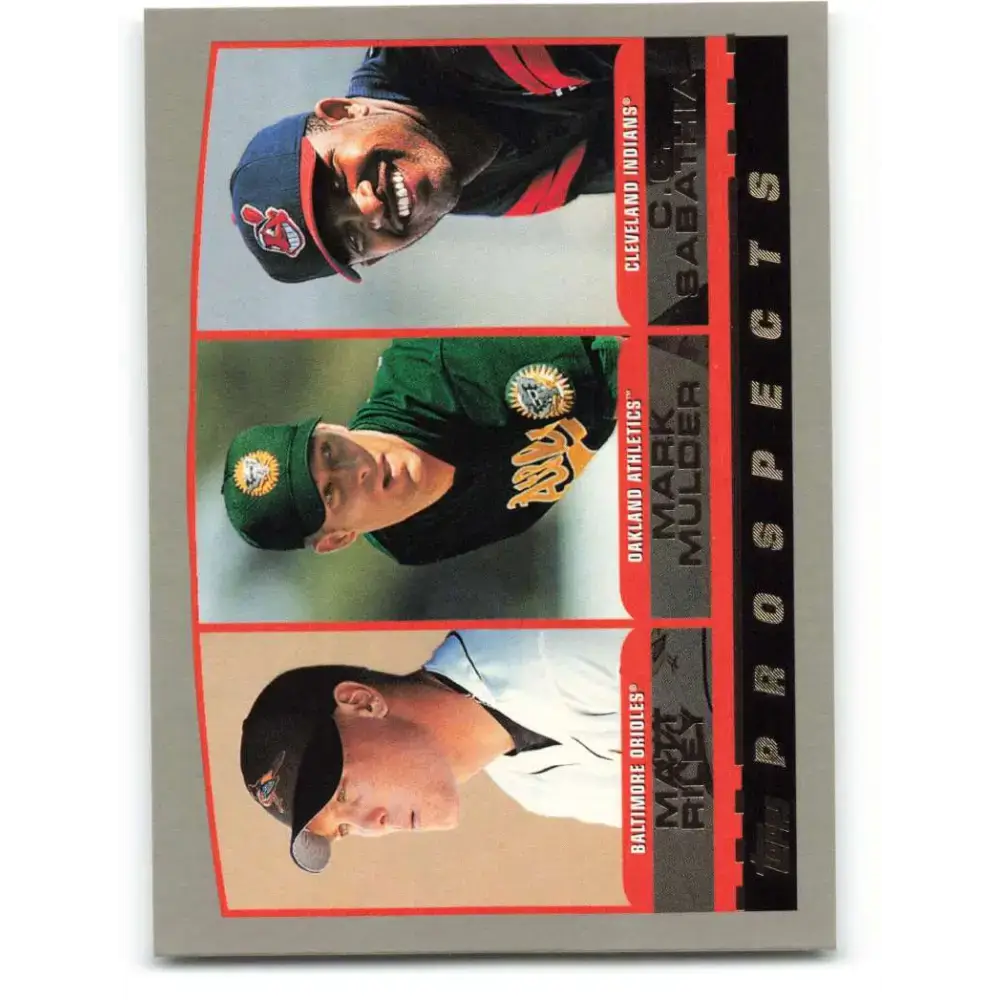2000 Topps #446 Matt Riley/Mark Mulder/CC Sabathia EX Excellent Baltimore Orioles/Oakland Athletics/Cleveland Indians