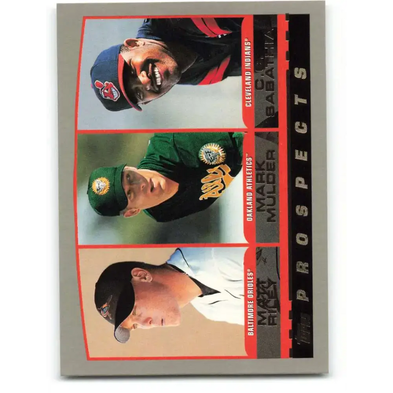 2000 Topps #446 Matt Riley/Mark Mulder/CC Sabathia EX Excellent Baltimore Orioles/Oakland Athletics/Cleveland Indians