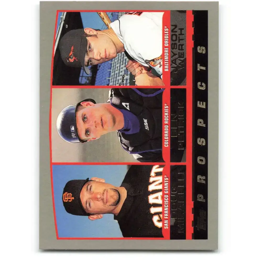 2000 Topps #448 Doug Mirabelli/Ben Petrick/Jayson Werth EX Excellent San Francisco Giants/Colorado Rockies/Baltimore