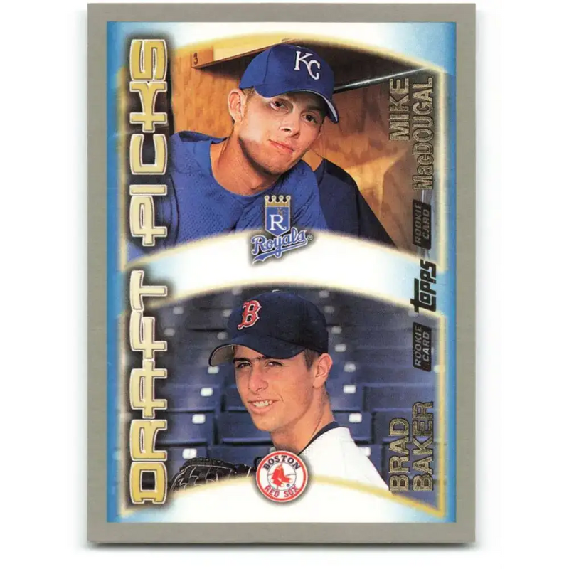 2000 Topps #455 Mike MacDougal/Brad Baker EX Excellent RC Rookie Kansas City Royals/Boston Red Sox Baseball Card
