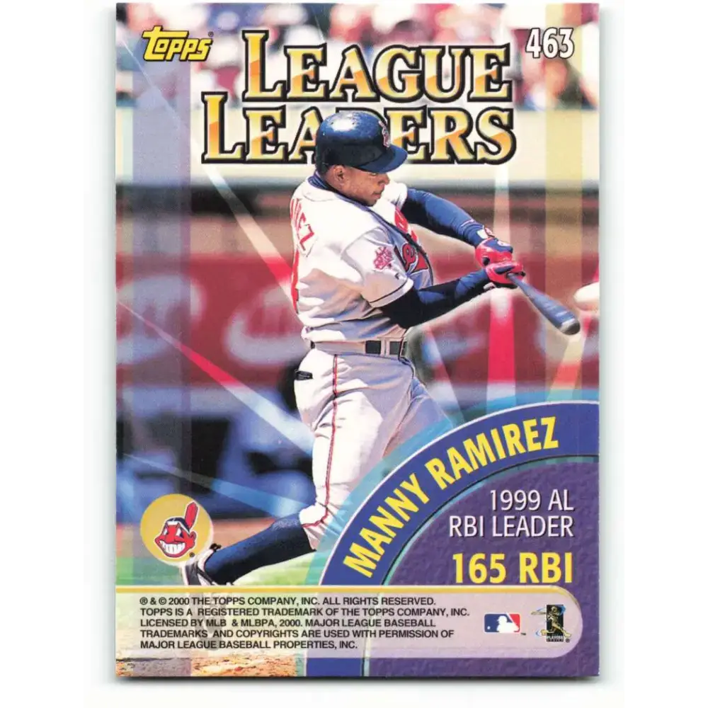 2000 Topps #463 Mark McGwire/Manny Ramirez EX Excellent St. Louis Cardinals/Cleveland Indians Baseball Card - Baseball