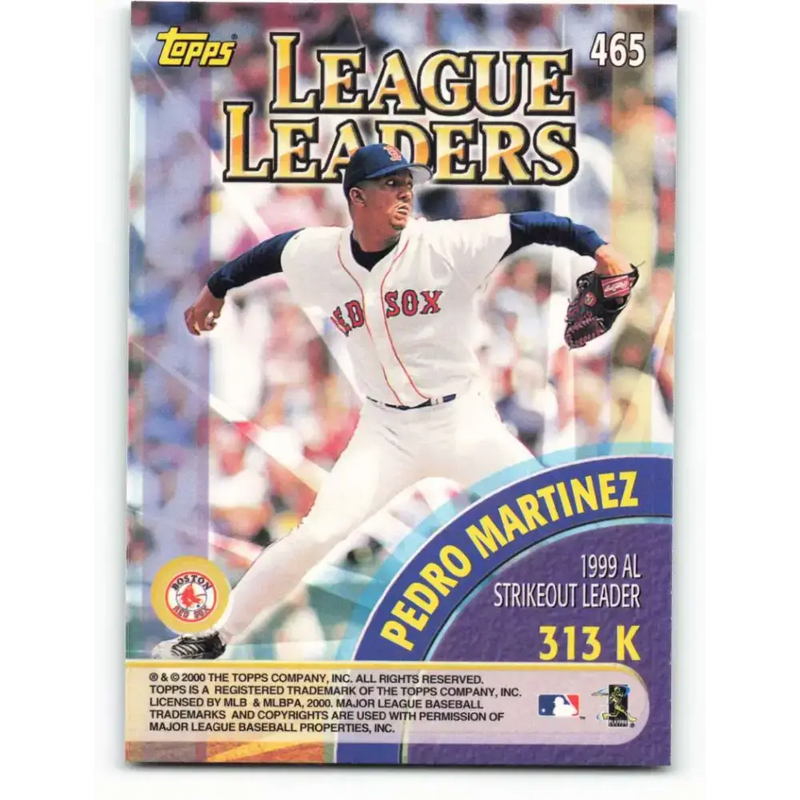 2000 Topps #465 Randy Johnson/Pedro Martinez EX Excellent Boston Red Sox/Arizona Diamondbacks Baseball Card - Baseball