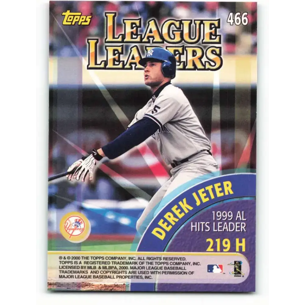 2000 Topps #466 Luis Gonzalez/Derek Jeter EX Excellent New York Yankees/Arizona Diamondbacks Baseball Card - Baseball