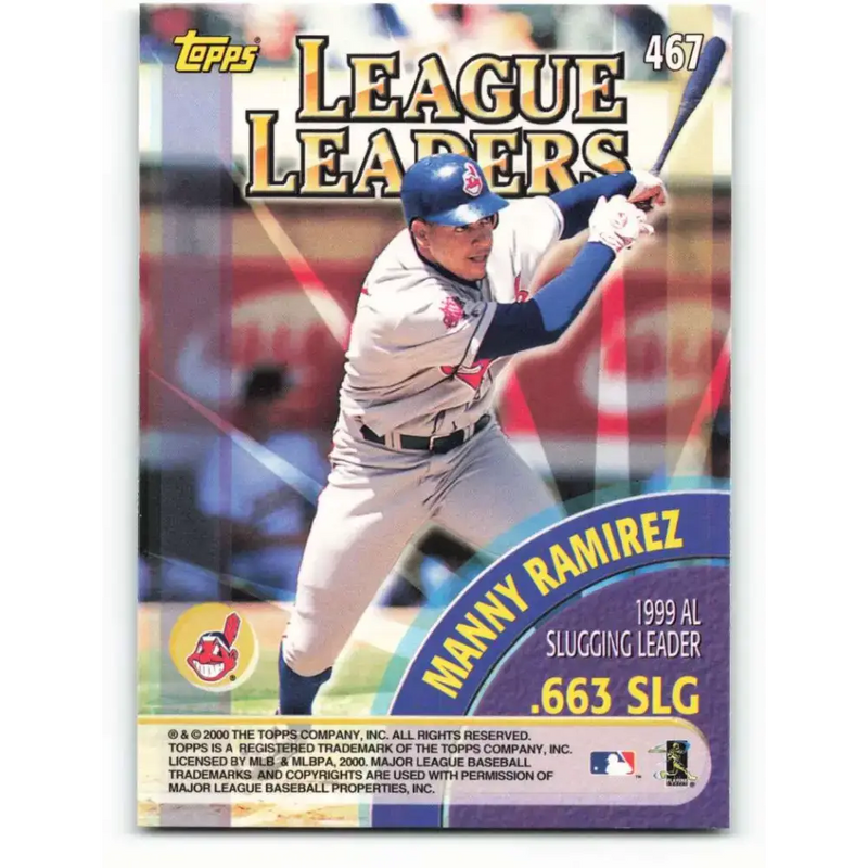 2000 Topps #467 Larry Walker/Manny Ramirez EX Excellent Colorado Rockies/Cleveland Indians Baseball Card - Baseball