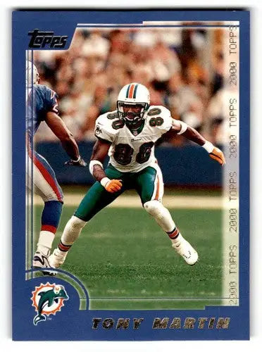 Original gloss Tony Martin Miami football card from 2000 Topps #49 Martin Miami Dolphins