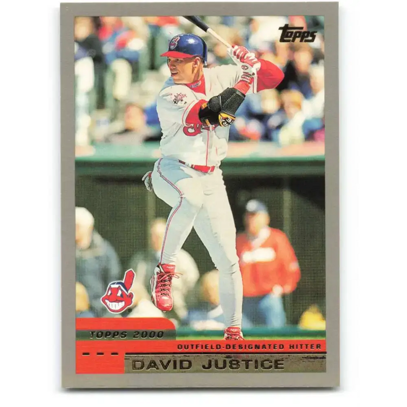 2000 Topps #66 David Justice EX Excellent Cleveland Indians Baseball Card - Baseball Card Single