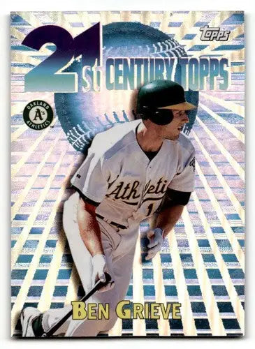 Original gloss Ben Grieve Oakland Athletics baseball card from 2000 Topps series