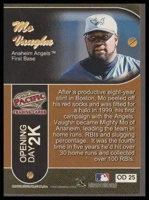 2000 Topps / Fleer / Upper Deck / Pacific Opening Day 2K #OD 25 Mo Vaughn