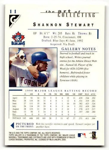 2000 Topps Gallery #11 Shannon Stewart Toronto Blue Jays Baseball Ca ID:64366 - Baseball Card Single