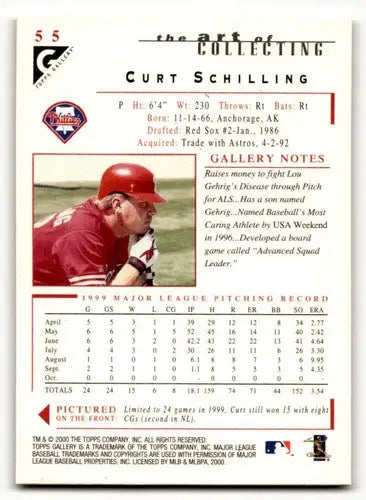 2000 Topps Gallery #55 Curt Schilling Philadelphia Phillies Baseball ID:63514 - Baseball Card Single