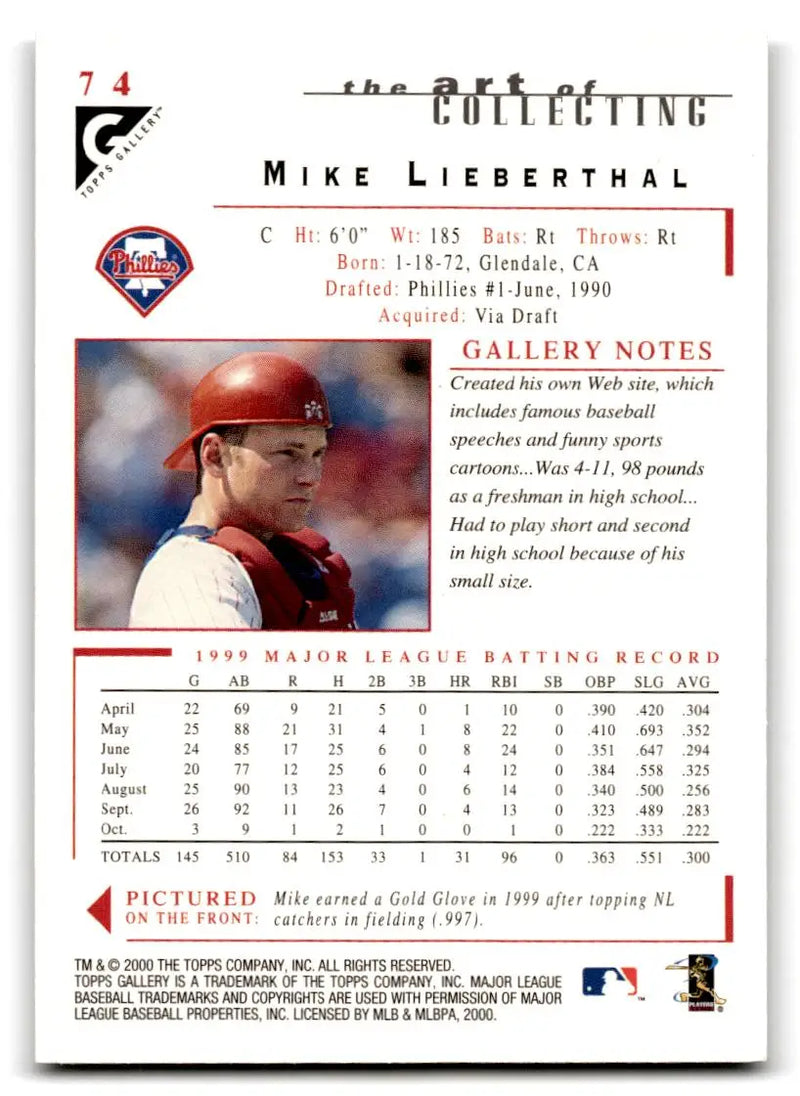 2000 Topps Gallery #74 Mike Lieberthal - Baseball Card Single