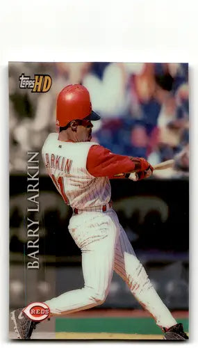 Original gloss Barry Larkin baseball card from 2000 Topps HD series featuring Reds