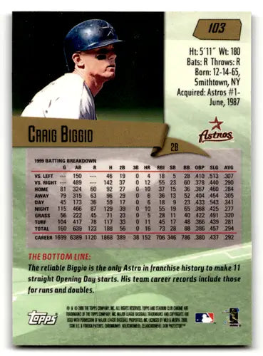 2000 Topps Stadium Club Chrome #103 Craig Biggio NM-MT Astros ID:58499 - Baseball Card Single