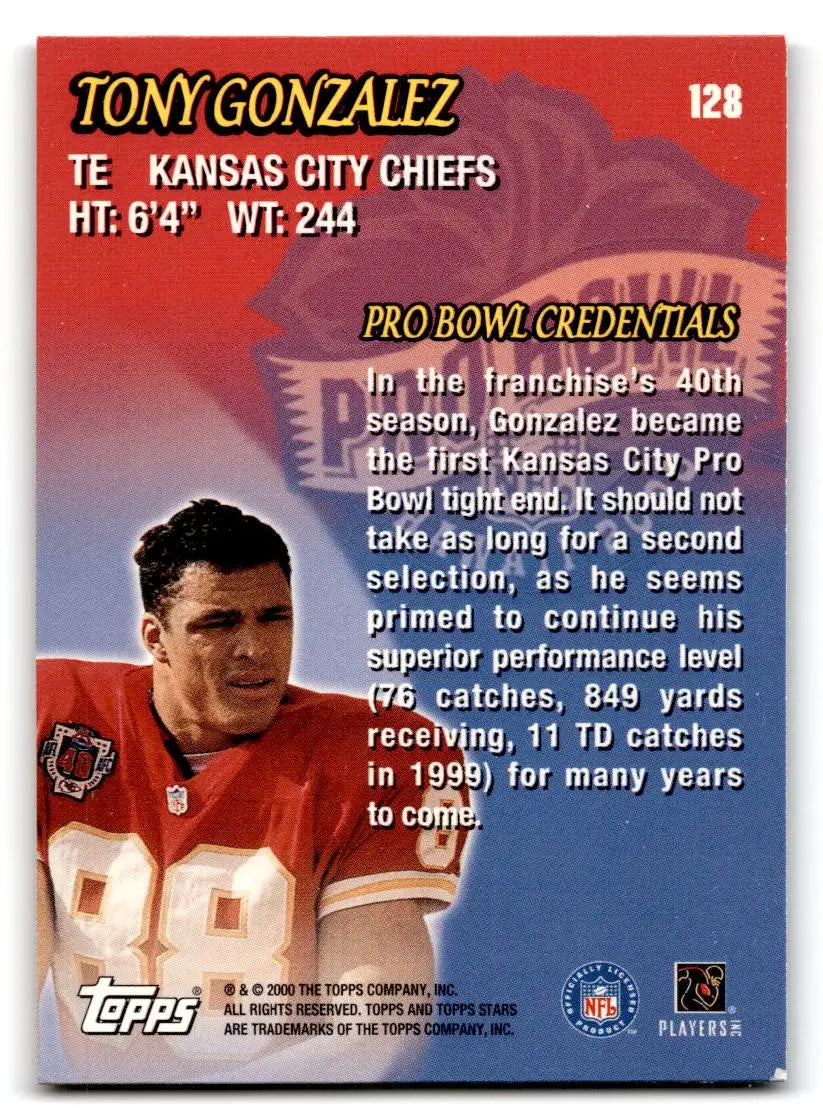 2000 Topps Stars #128 Tony Gonzalez - Football Card Single