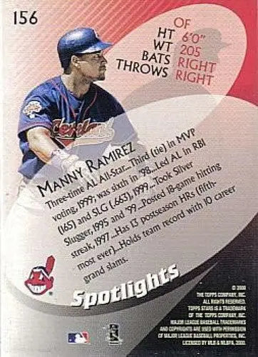 2000 Topps Stars #156 Manny Ramirez NM-MT Indians ID:81218 - Baseball Card Single