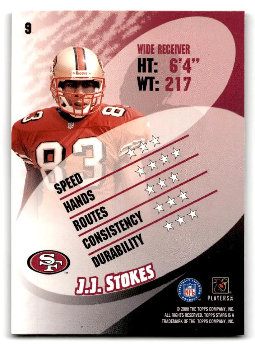 2000 Topps Stars #9 J.J. Stokes - Football Card Single