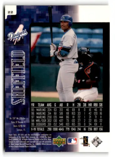 Original gloss Gary Sheffield baseball card from 2000 UD Ionix simply Sandoval Dodgers