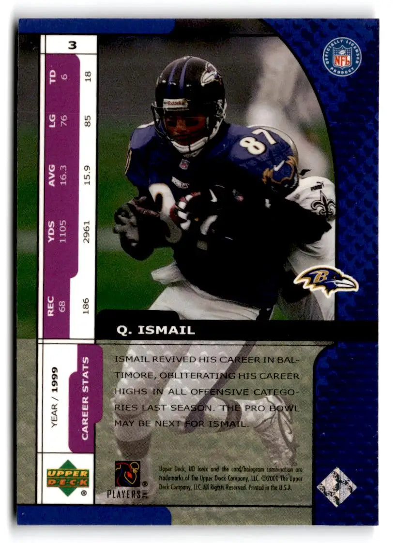 2000 UD Ionix #3 Qadry Ismail - Football Card Single