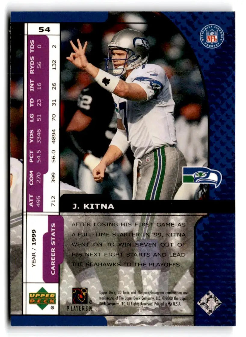2000 UD Ionix #54 Jon Kitna - Football Card Single
