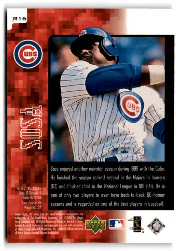 2000 UD Ionix Reciprocal #R16 Sammy Sosa NM-MT Cubs ID:79560 - Baseball Card Single