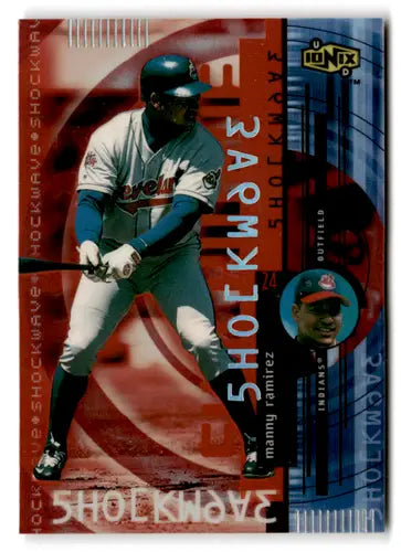 2000 UD Ionix Shockwave Manny Ramirez baseball card with original gloss collectible