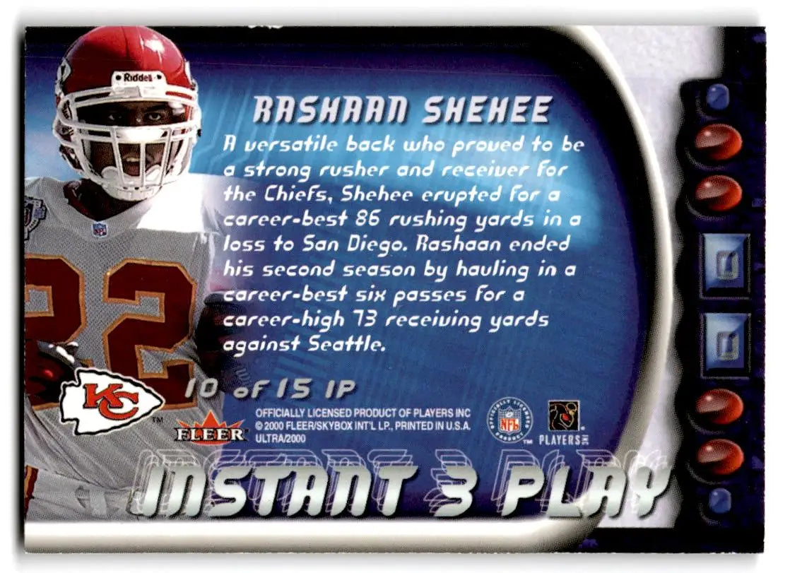 2000 Ultra #10 IP Rashaan Shehee Instant Three Play - Football Card Single