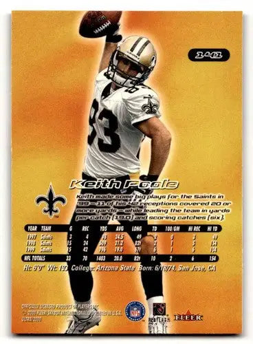 2000 Ultra #141 Keith Poole New Orleans Saints Football Cards EX/NM ID:61760 - Football Card Single