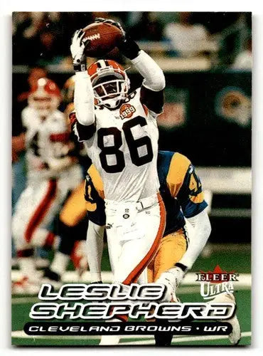 Original gloss football trading card featuring Leslie Shepherd Cleveland Browns player