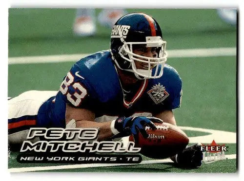Original gloss Pete Mitchell Giants football card from 2000 Ultra #182 giants football cards