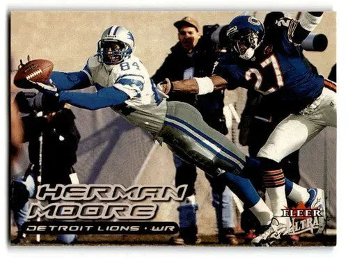 Original gloss football trading card featuring Herman Moore from the Detroit Lions