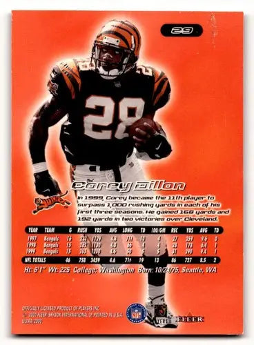 2000 Ultra #29 Corey Dillon Cincinnati Bengals Football Cards EX/NM ID:61767 - Football Card Single