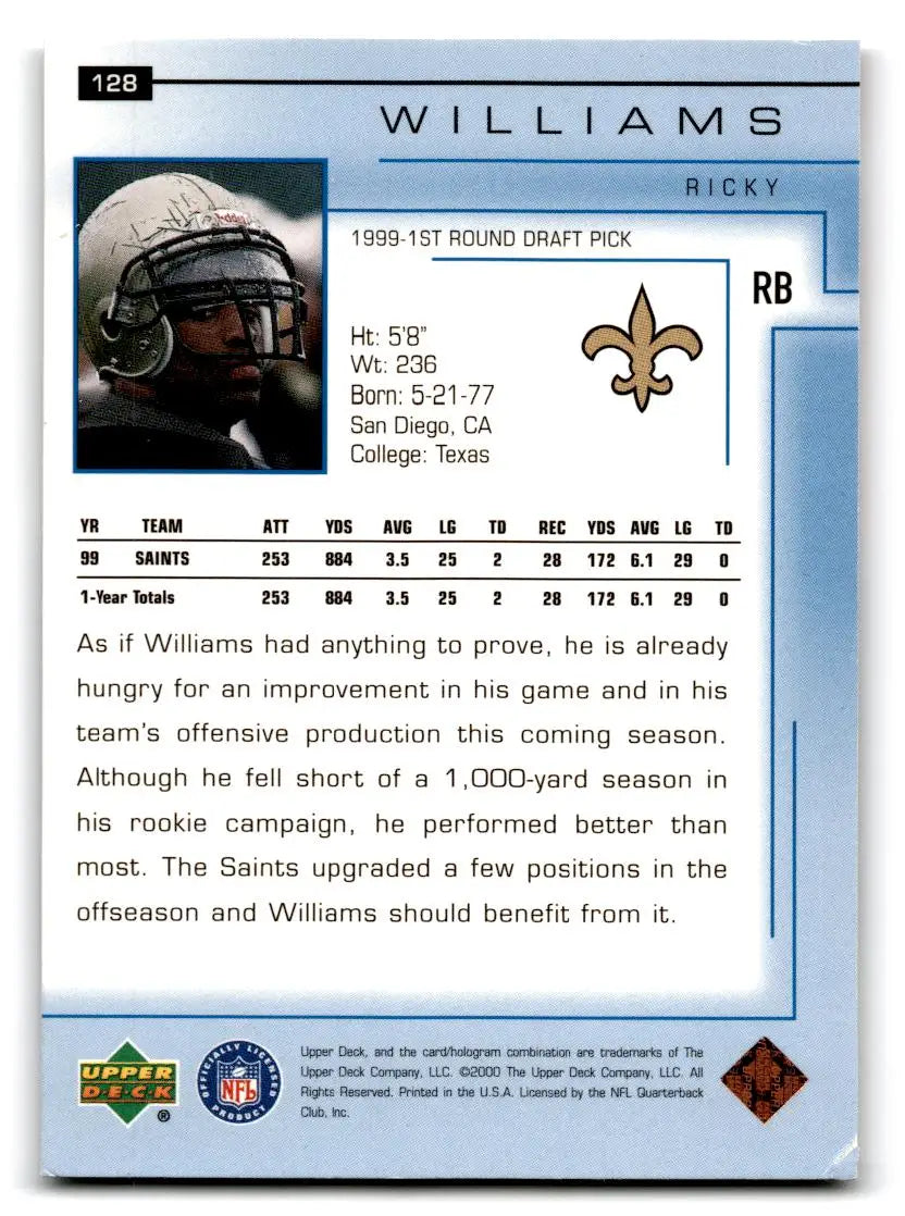 2000 Upper Deck #128 Ricky Williams - Football Card Single