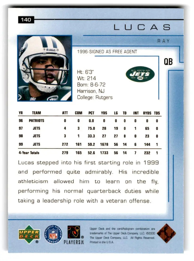 2000 Upper Deck #140 Ray Lucas - Football Card Single