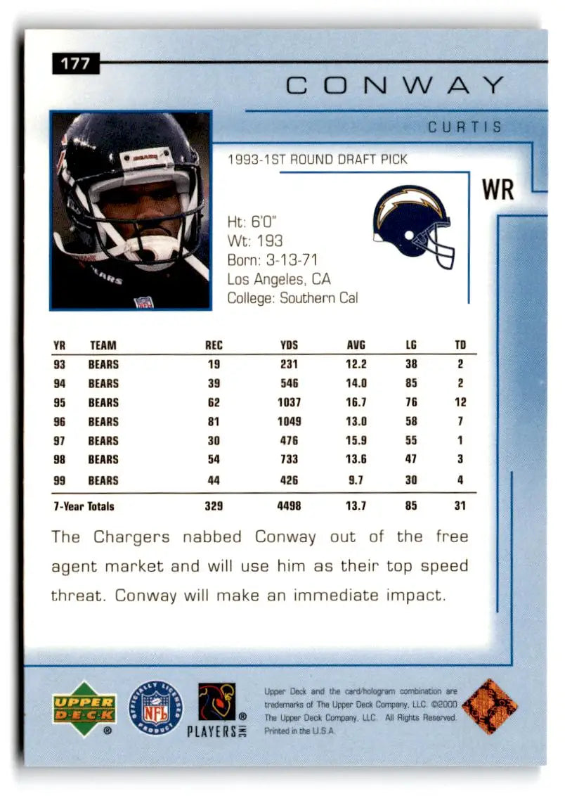 2000 Upper Deck #177 Curtis Conway - Football Card Single