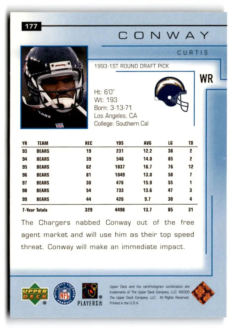 2000 Upper Deck #177 Curtis Conway - Football Card Single