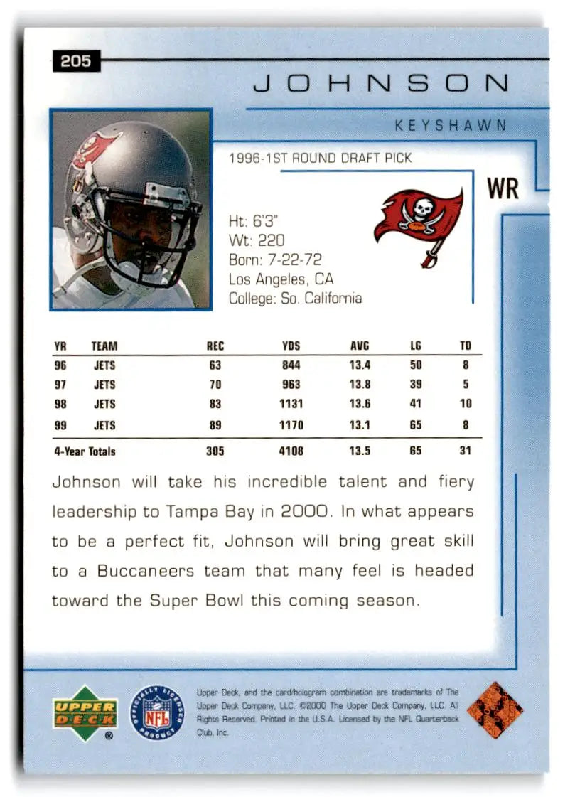 2000 Upper Deck #205 Keyshawn Johnson - Football Card Single